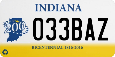 IN license plate 033BAZ