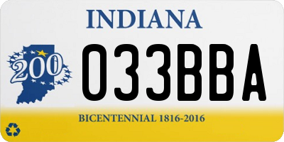 IN license plate 033BBA