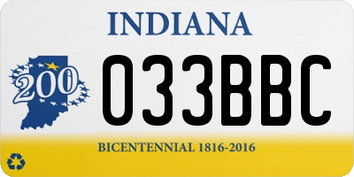 IN license plate 033BBC