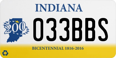 IN license plate 033BBS