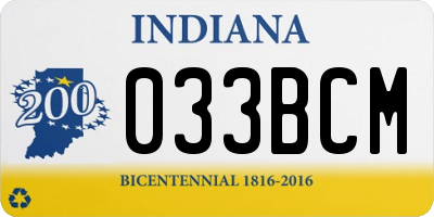 IN license plate 033BCM