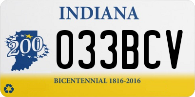 IN license plate 033BCV