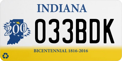 IN license plate 033BDK