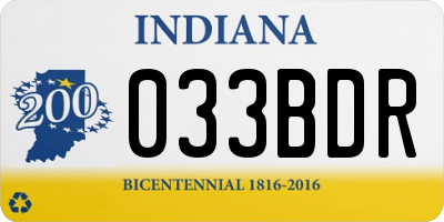 IN license plate 033BDR