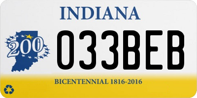 IN license plate 033BEB