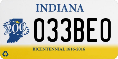 IN license plate 033BEO