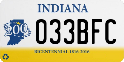 IN license plate 033BFC