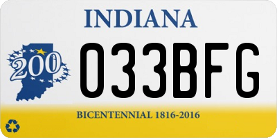 IN license plate 033BFG