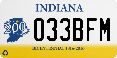 IN license plate 033BFM
