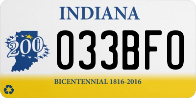 IN license plate 033BFO