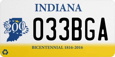 IN license plate 033BGA