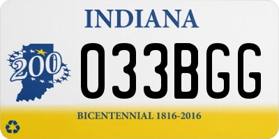 IN license plate 033BGG