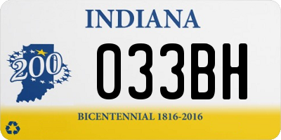 IN license plate 033BH