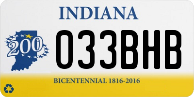 IN license plate 033BHB