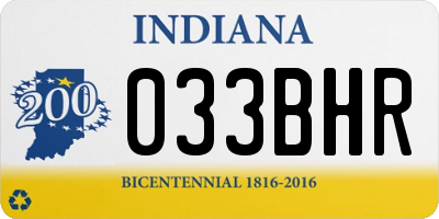 IN license plate 033BHR