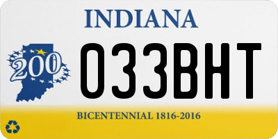 IN license plate 033BHT