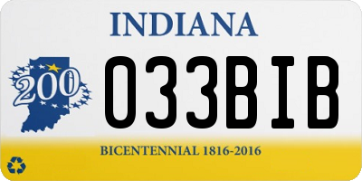 IN license plate 033BIB