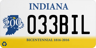 IN license plate 033BIL