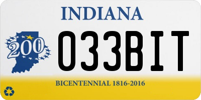 IN license plate 033BIT