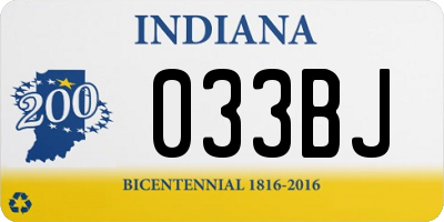 IN license plate 033BJ