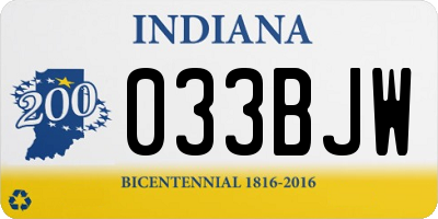 IN license plate 033BJW