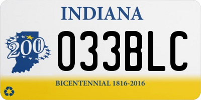 IN license plate 033BLC