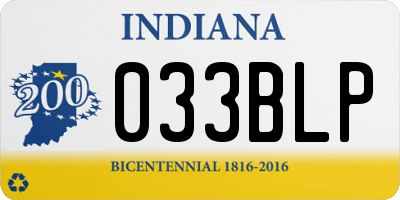 IN license plate 033BLP