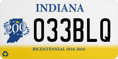 IN license plate 033BLQ