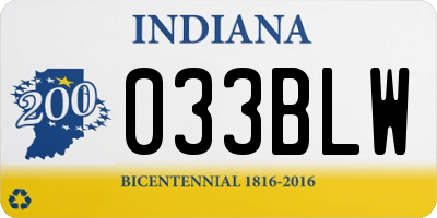 IN license plate 033BLW