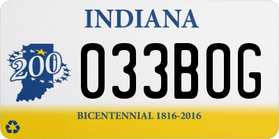 IN license plate 033BOG