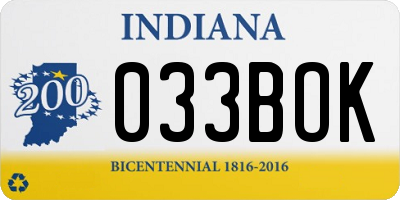 IN license plate 033BOK