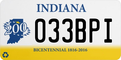 IN license plate 033BPI