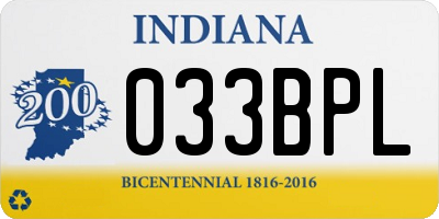 IN license plate 033BPL