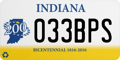 IN license plate 033BPS