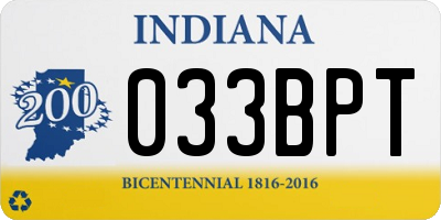 IN license plate 033BPT