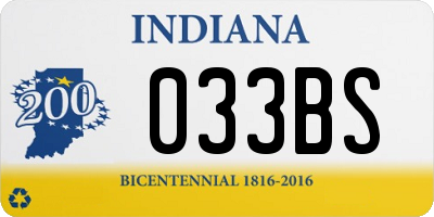 IN license plate 033BS
