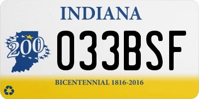 IN license plate 033BSF
