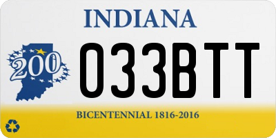 IN license plate 033BTT