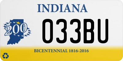IN license plate 033BU