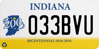IN license plate 033BVU