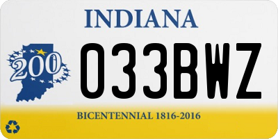 IN license plate 033BWZ
