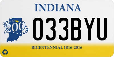 IN license plate 033BYU