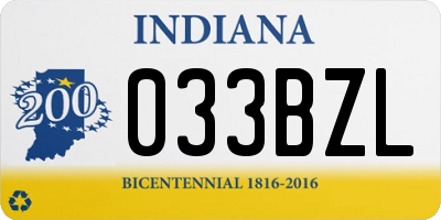 IN license plate 033BZL