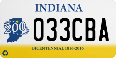 IN license plate 033CBA