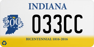 IN license plate 033CC