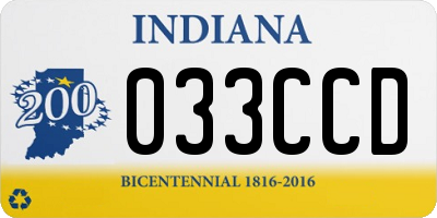 IN license plate 033CCD