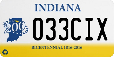 IN license plate 033CIX