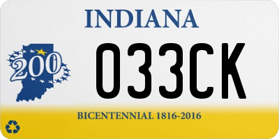 IN license plate 033CK