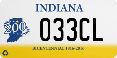 IN license plate 033CL