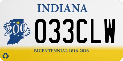 IN license plate 033CLW